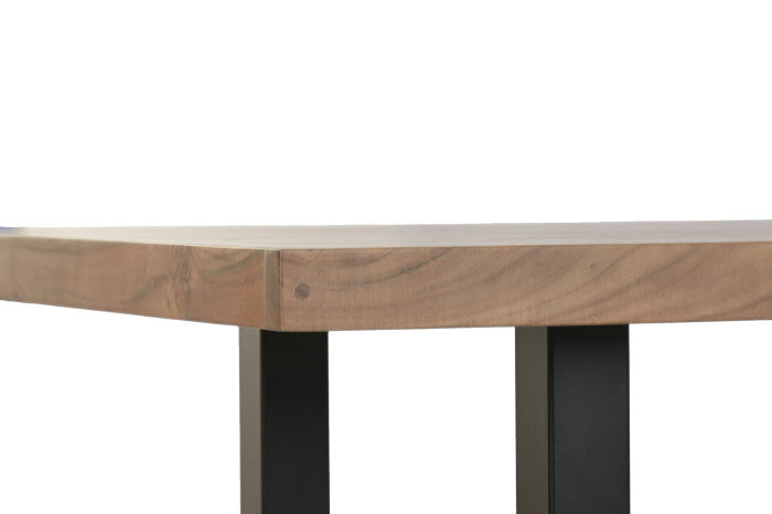 Mesa comedor acacia metal 180x90x76
