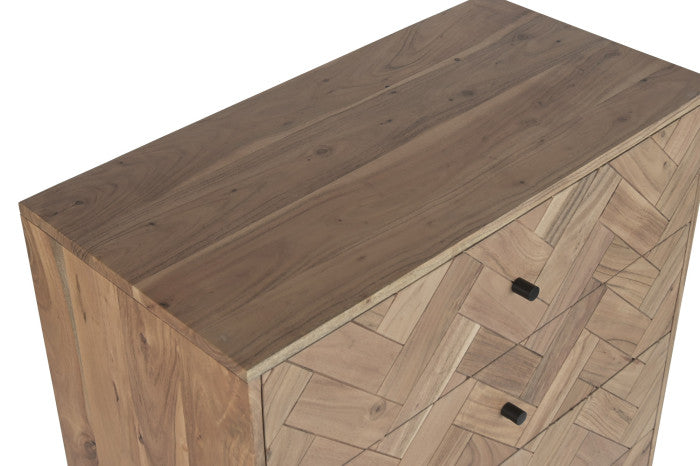 Chifonier acacia metal 80x40x115 marrón claro