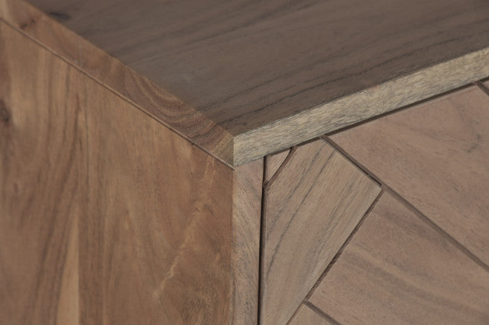 Chifonier acacia metal 80x40x115 marrón claro