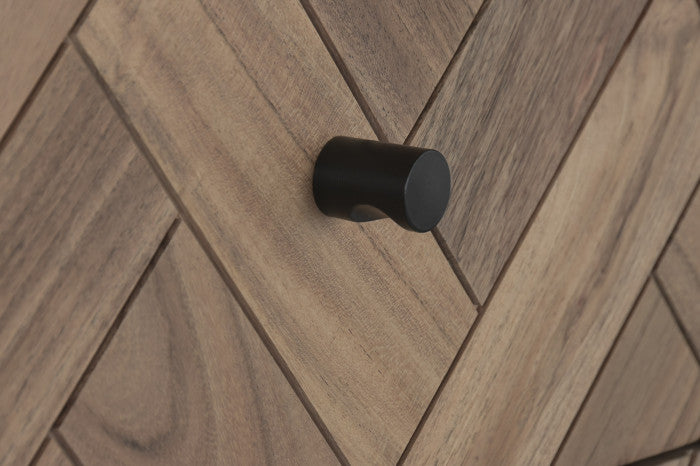 Chifonier acacia metal 80x40x115 marrón claro