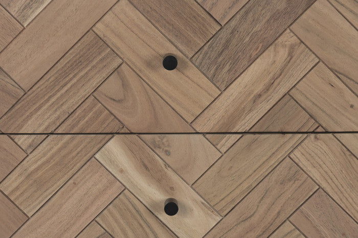 Chifonier acacia metal 80x40x115 marrón claro
