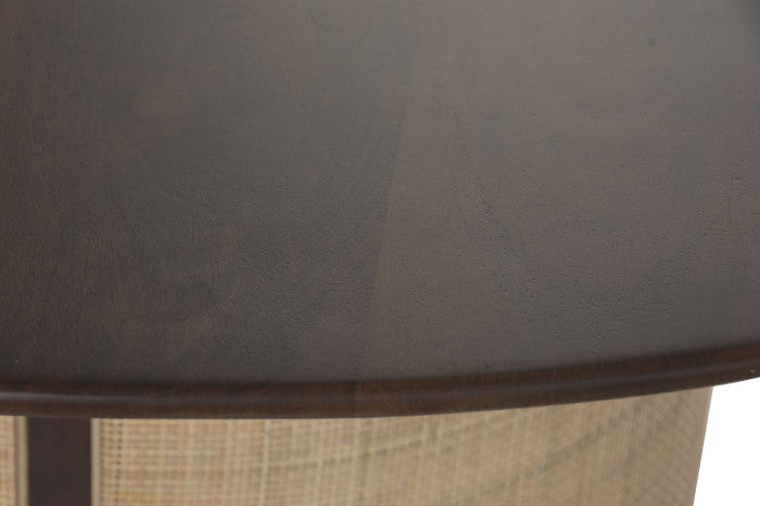 Mesa redonda de comedor de mango y fibra 130 × 130 × 77 cm