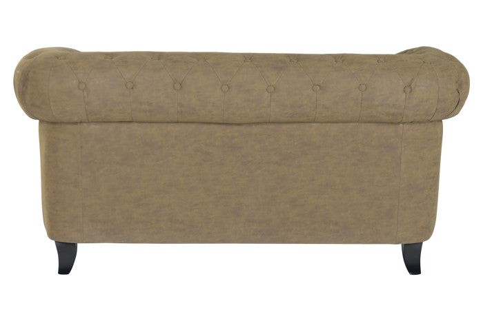 Sofá de Madera y PU Marrón 160 × 82 × 76 cm