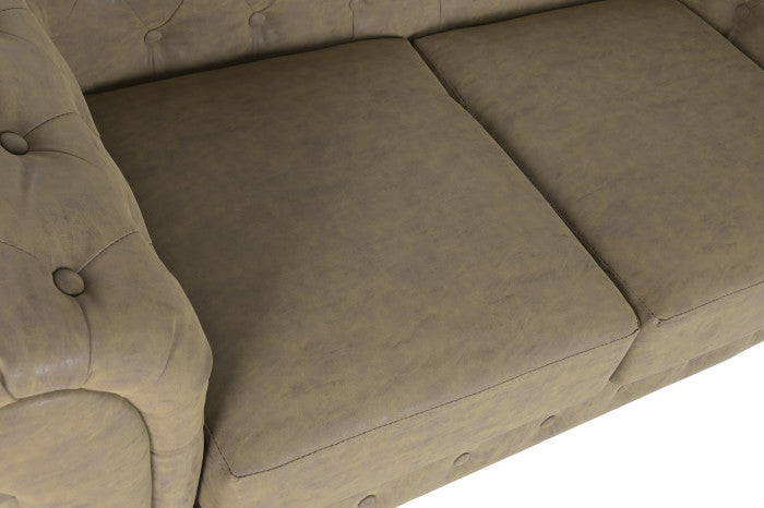 Sofá de Madera y PU Marrón 160 × 82 × 76 cm