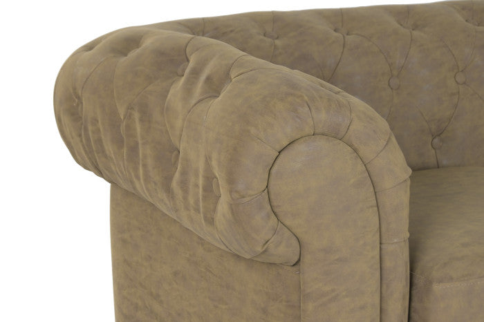 Sofá de Madera y PU Marrón 160 × 82 × 76 cm