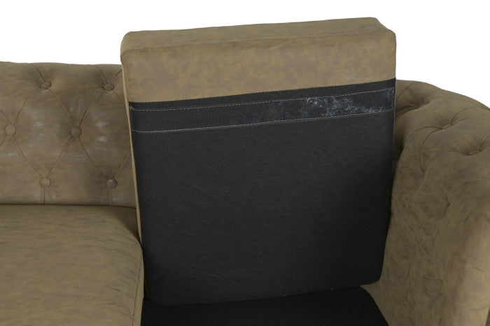 Sofá de Madera y PU Marrón 160 × 82 × 76 cm