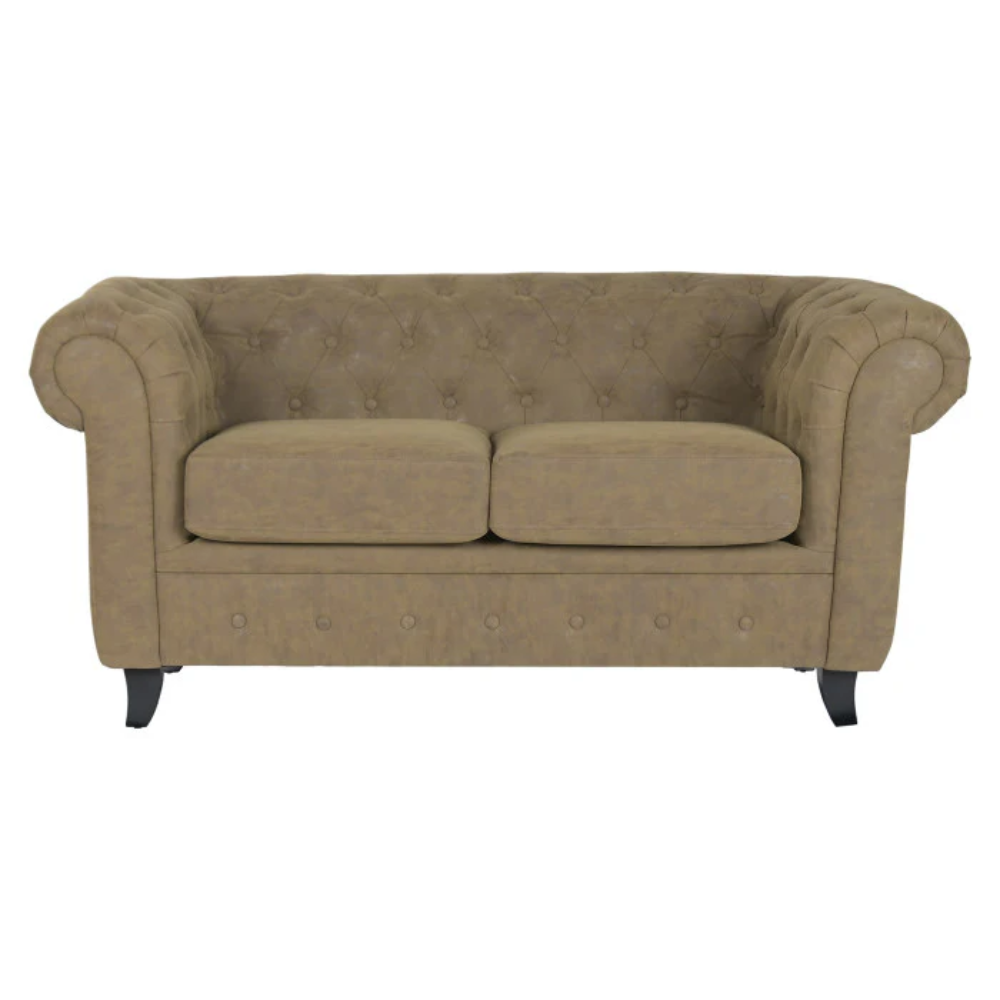 Sofá de Madera y PU Marrón 160 × 82 × 76 cm
