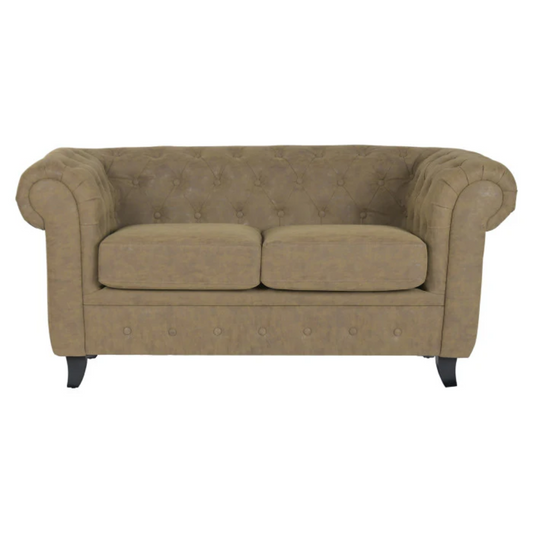 Sofá de Madera y PU Marrón 160 × 82 × 76 cm