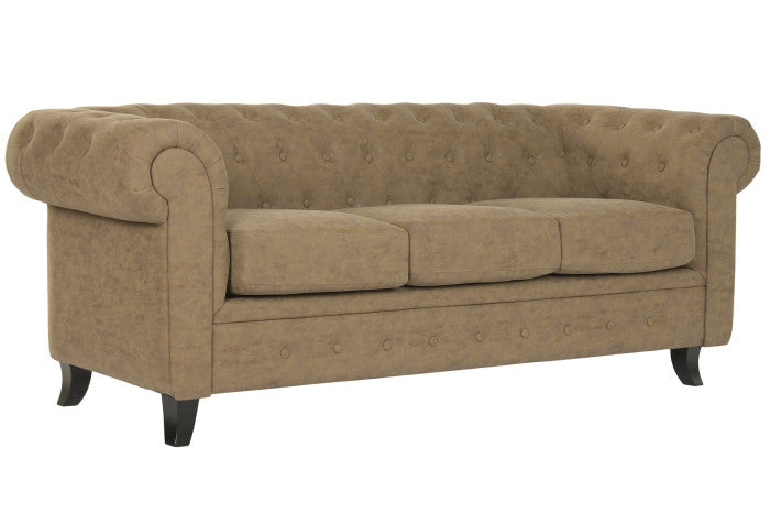 Sofá Madera PU 199x82x76 Marrón