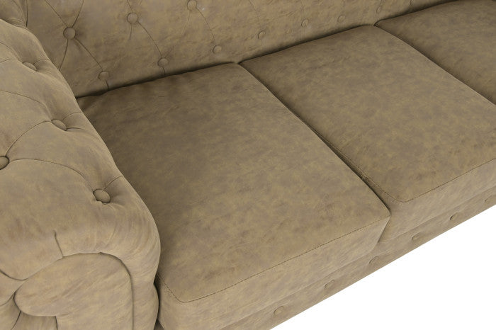 Sofá Madera PU 199x82x76 Marrón