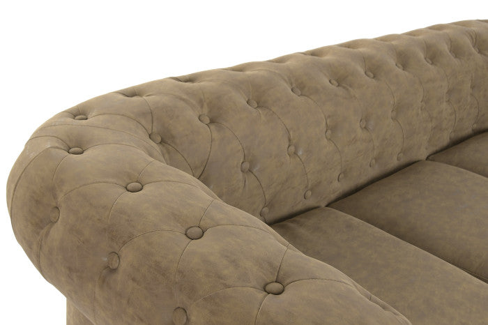 Sofá Madera PU 199x82x76 Marrón