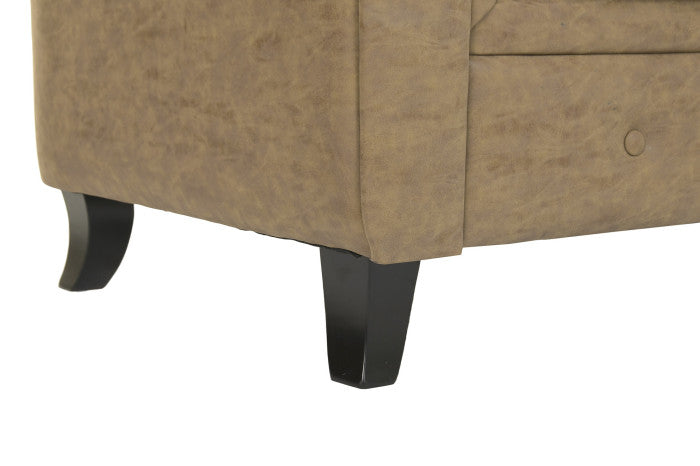 Sofá Madera PU 199x82x76 Marrón