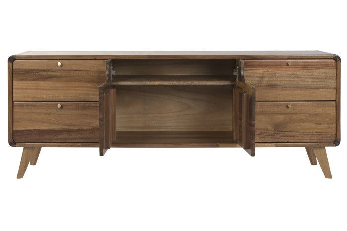 Mueble TV de Acacia y Metal 141 × 32 × 55 cm