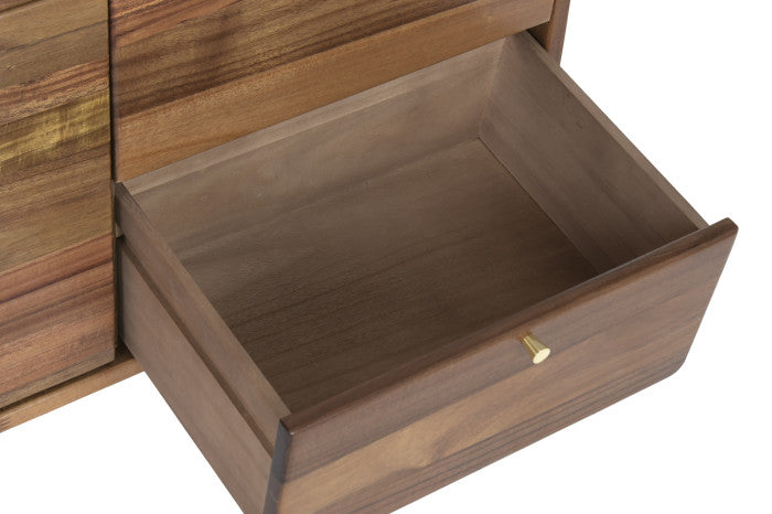 Mueble TV de Acacia y Metal 141 × 32 × 55 cm