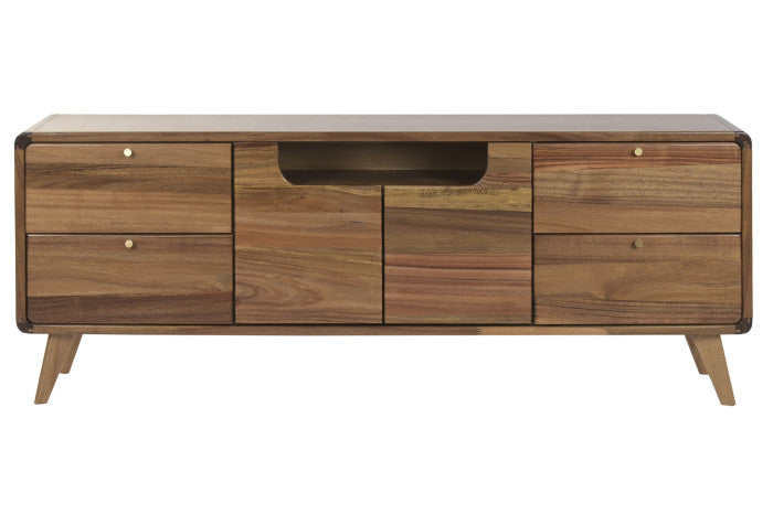 Mueble TV de Acacia y Metal 141 × 32 × 55 cm