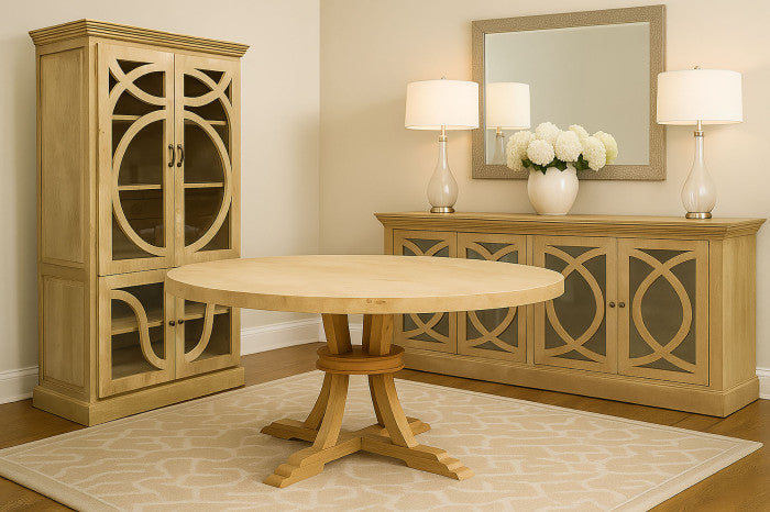 Vitrina madera maciza mango 120x50x205 natural
