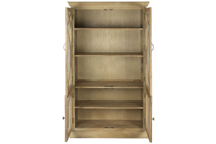 Vitrina madera maciza mango 120x50x205 natural