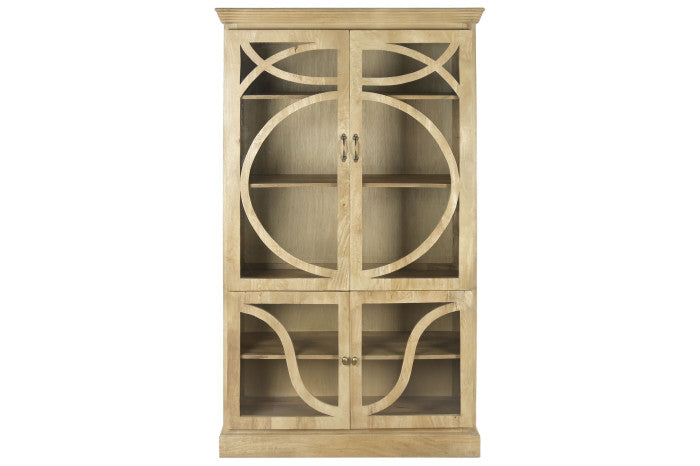 Vitrina madera maciza mango 120x50x205 natural