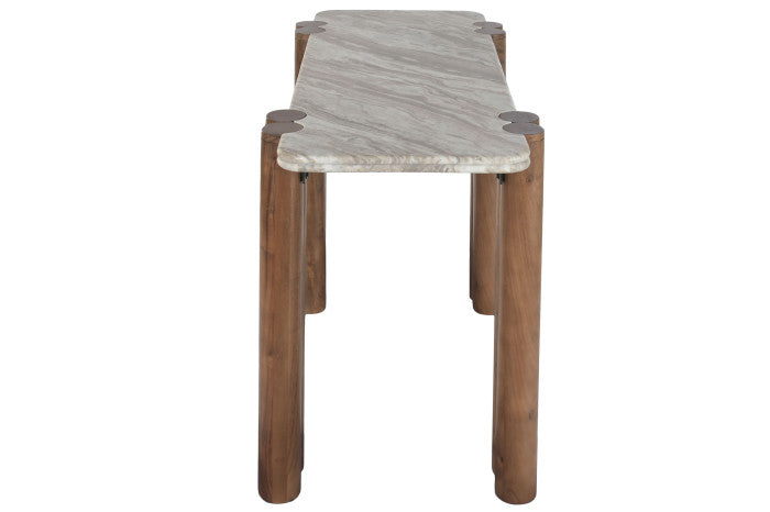Consola TORONTO Mármol y Mango 120x45x75 cm – Moderno y Desmontable