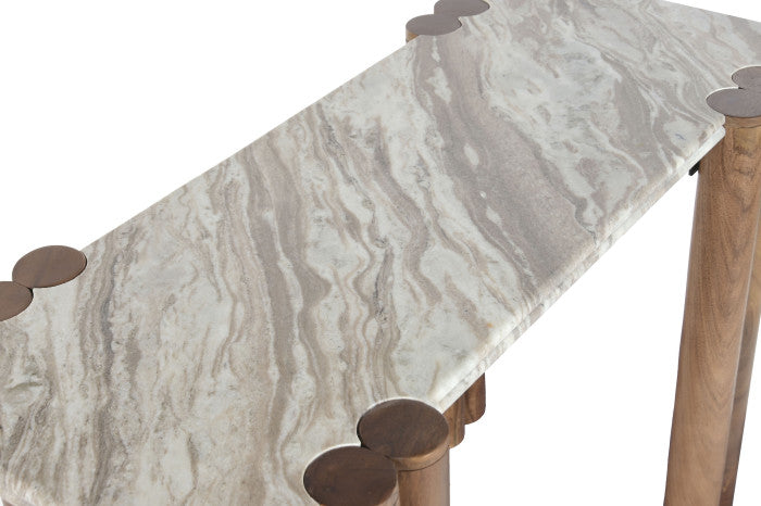 Consola TORONTO Mármol y Mango 120x45x75 cm – Moderno y Desmontable