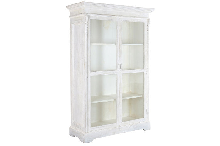 Vitrina mango 130x55x209 decapé blanco