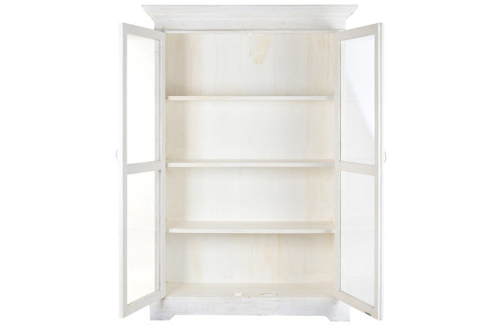 Vitrina mango 130x55x209 decapé blanco
