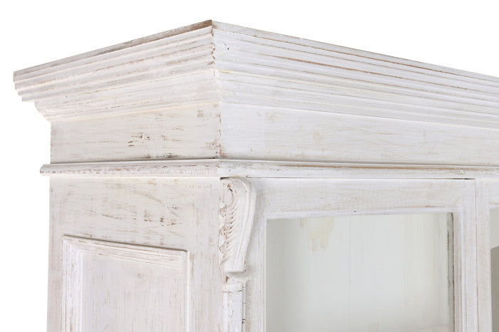 Vitrina mango 130x55x209 decapé blanco