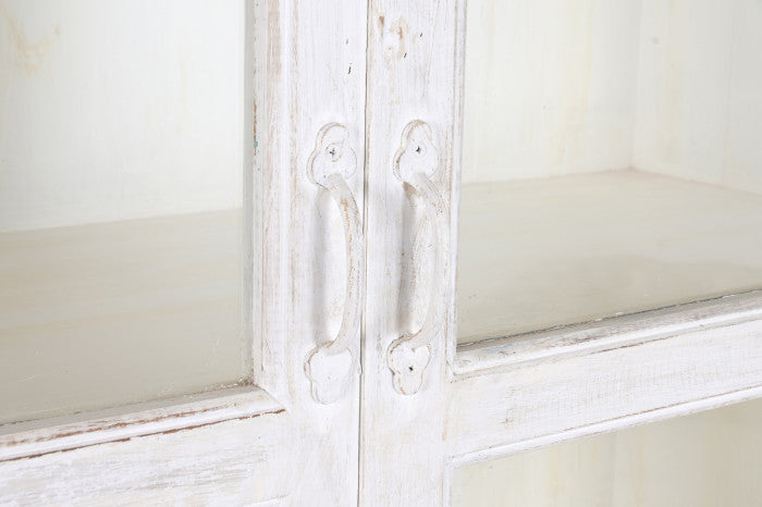 Vitrina mango 130x55x209 decapé blanco