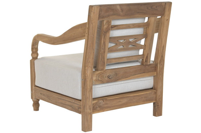 Sillón Teca con Cojín 70x75x76 cm