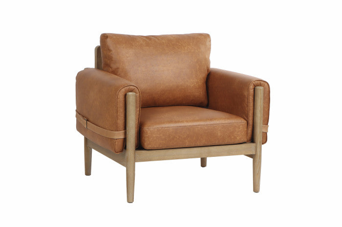 Butaca Fresno PU Marrón 94x80x82 cm