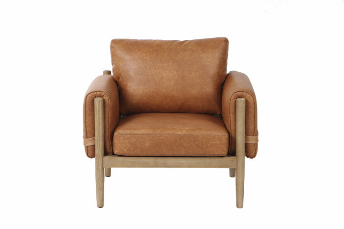 Butaca Fresno PU Marrón 94x80x82 cm