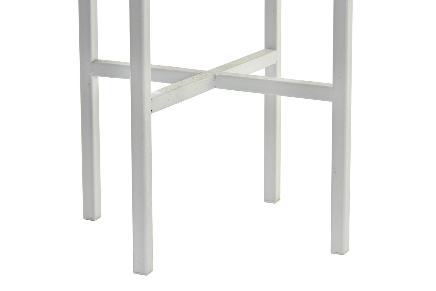 Macetero set 2 metal ratan 21*21*77cm natural blanco