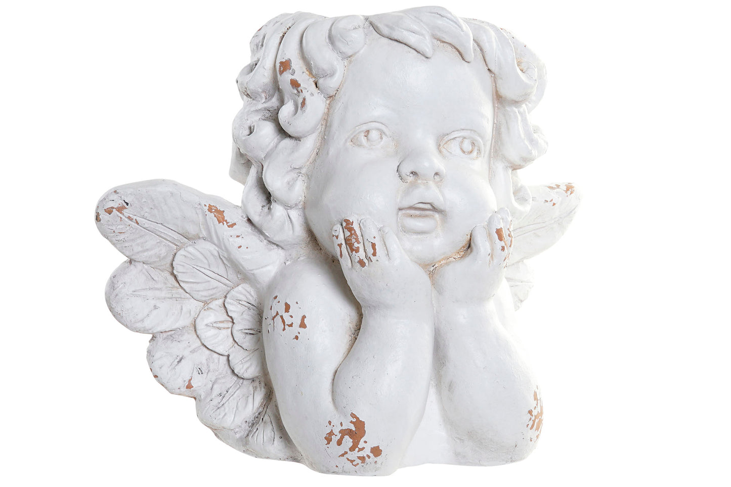 Macetero fibra vidrio 44*26*35cm angel blanco