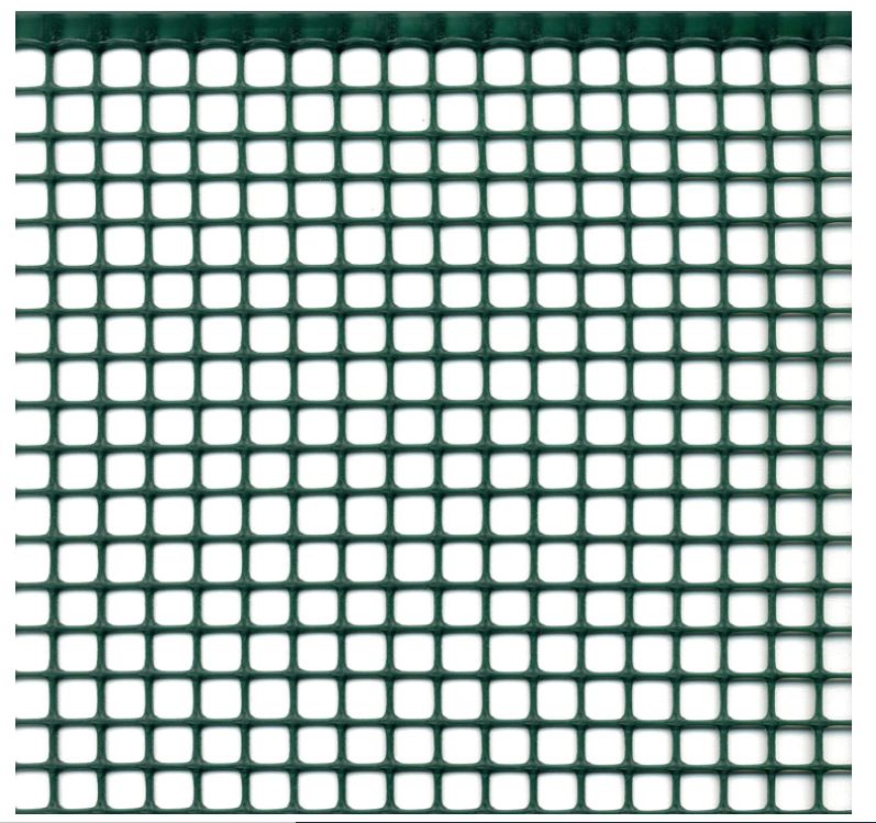 Rollo malla cuadrada plástica reforzada 1*50m verde