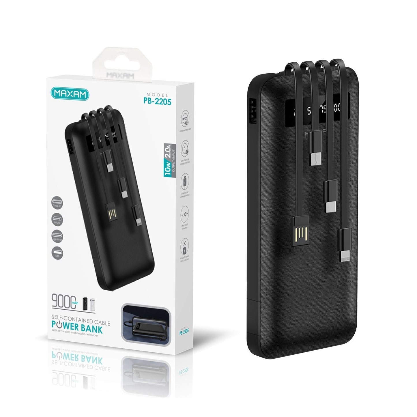 Bateria externa 2A 9000mAh negro