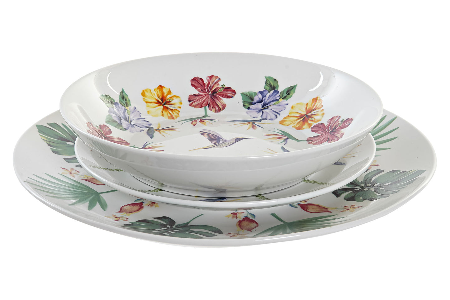 Vajilla set 18 porcelona 27*27*2.5cm tropic garden