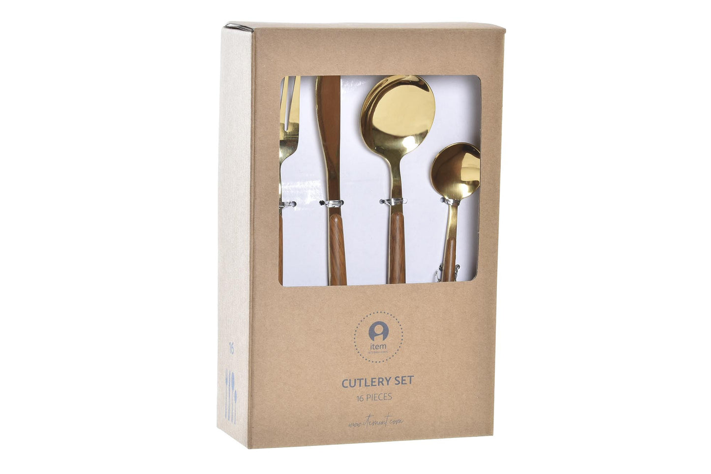 Cuberteria set 16 inox 4.5*2*21cm 2mm dorado