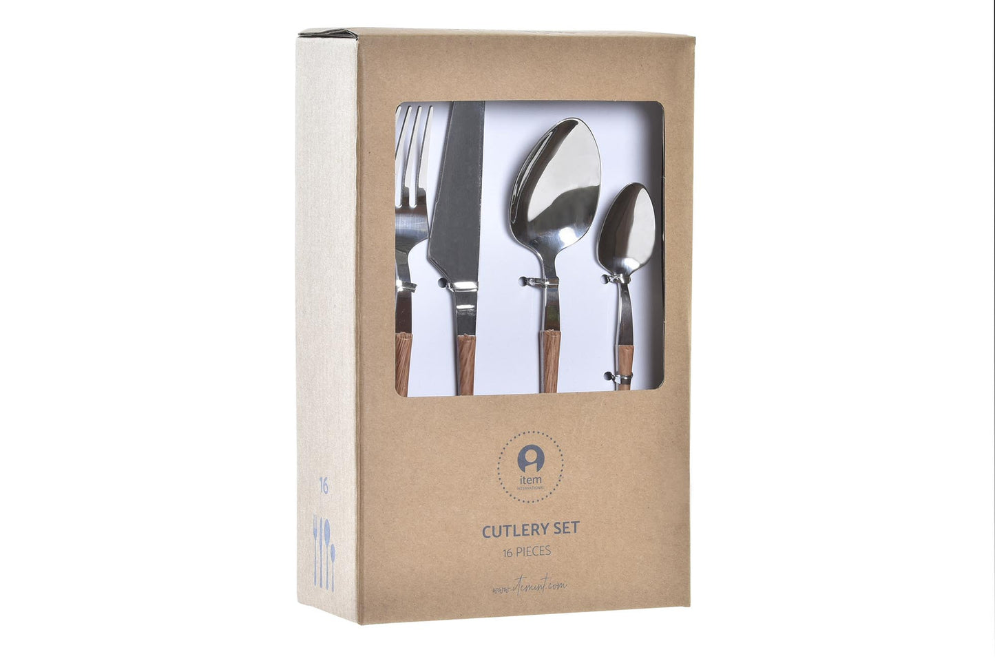 Cuberteria set 16 inox 4.5*2*23cm 2mm plateado