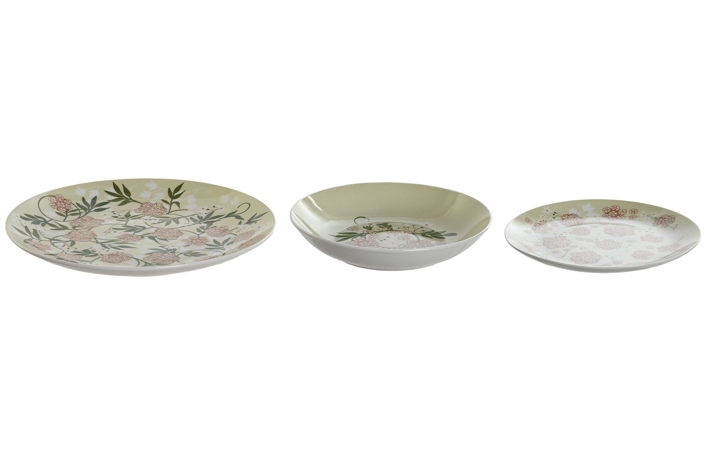 Vajilla set 18 porcelona 27*27*3cm verde