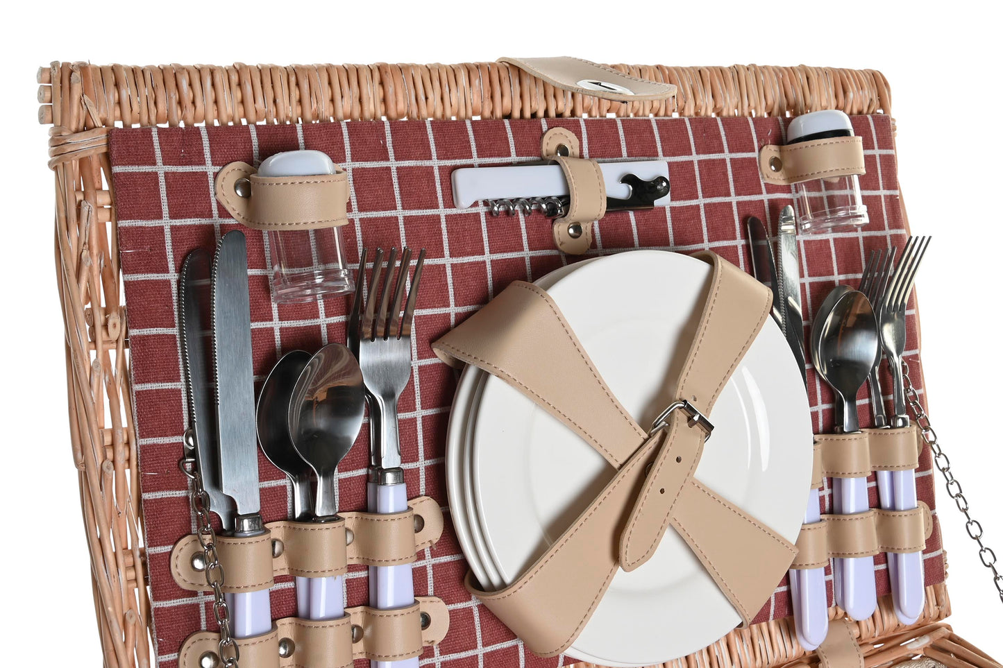 Cesta picnic set 16 mimbre 44*30*22cm natural