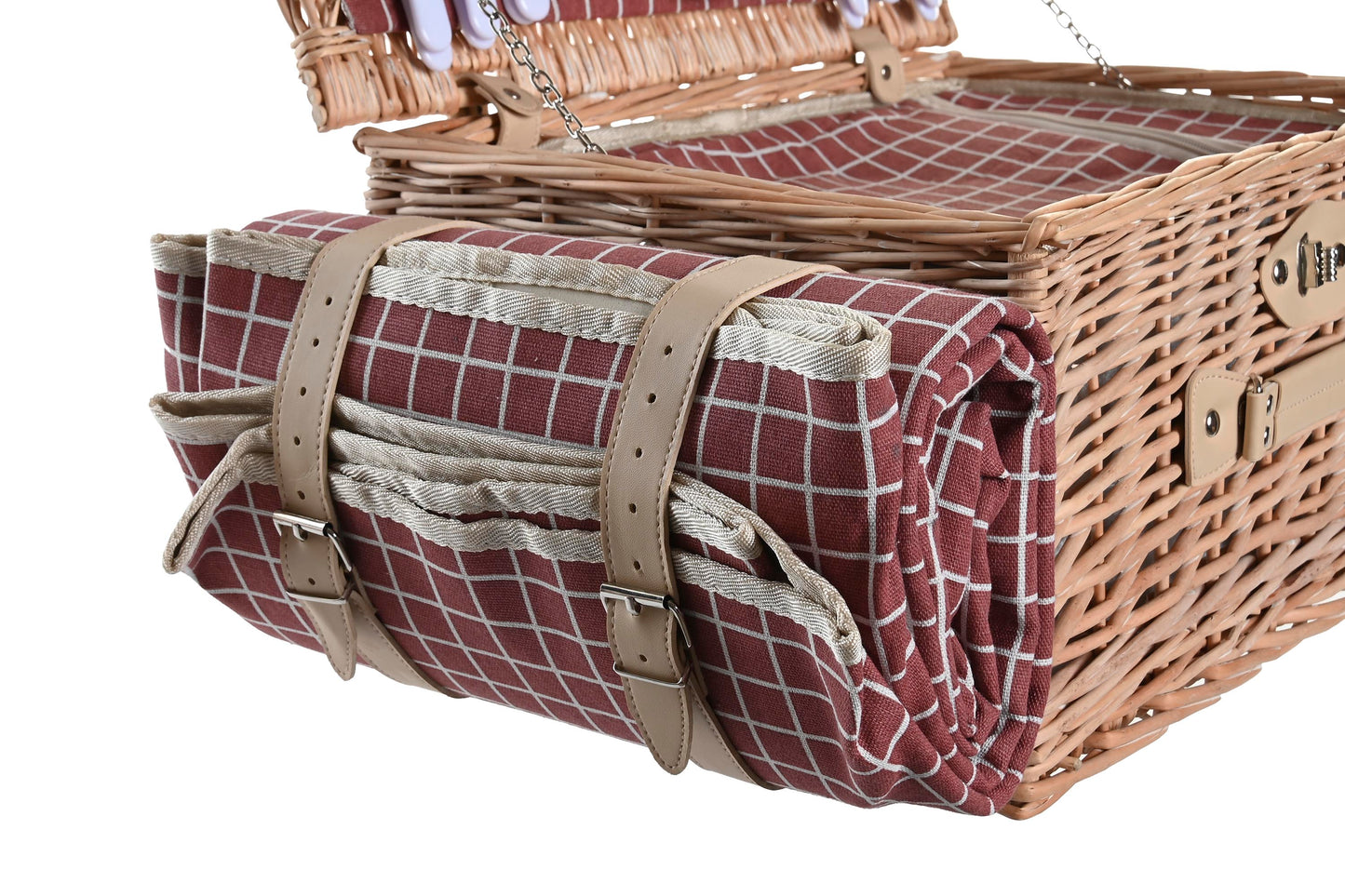 Cesta picnic set 16 mimbre 44*30*22cm natural