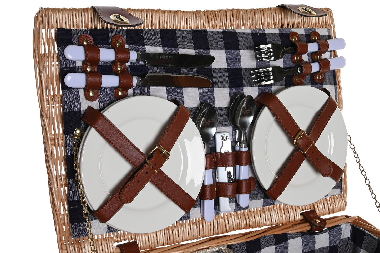 Cesta picnic set 15 mimbre 48*32*22cm natural