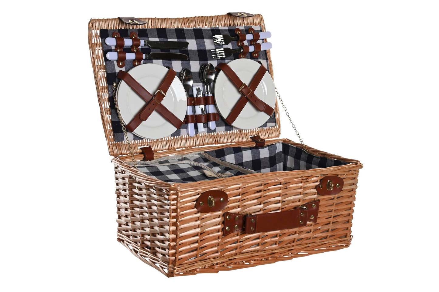 Cesta picnic set 15 mimbre 48*32*22cm natural