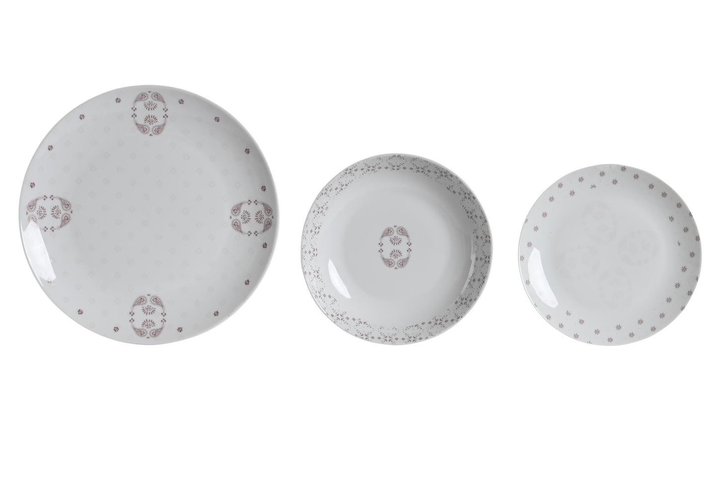 Vajilla set 18 porcelona 27*27*3cm rosa