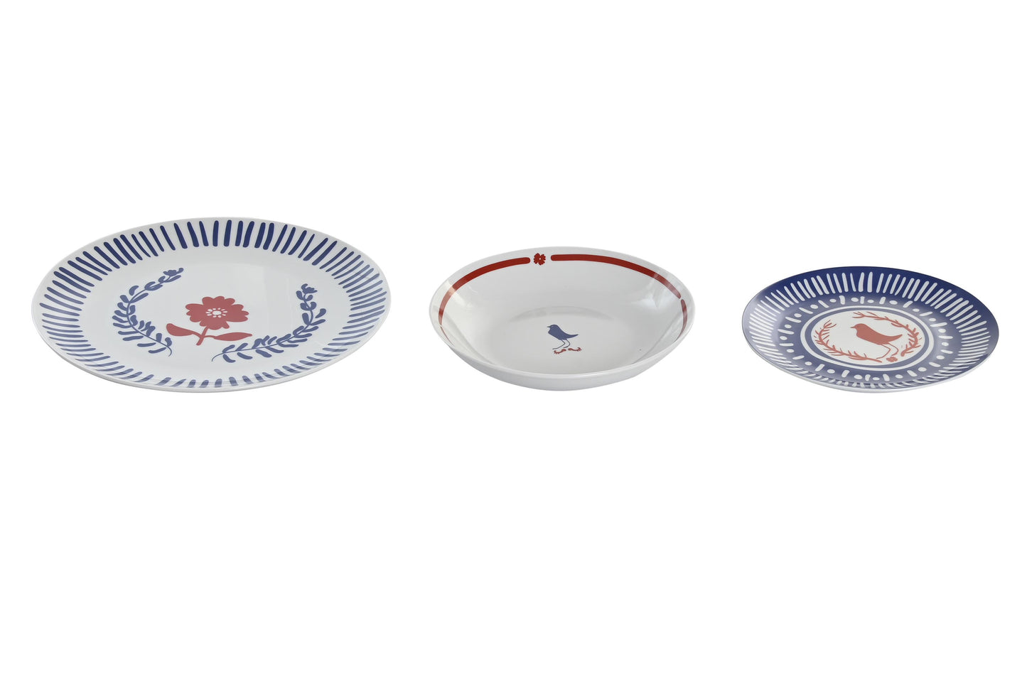 Vajilla set 18 porcelona 27*27*3cm azul