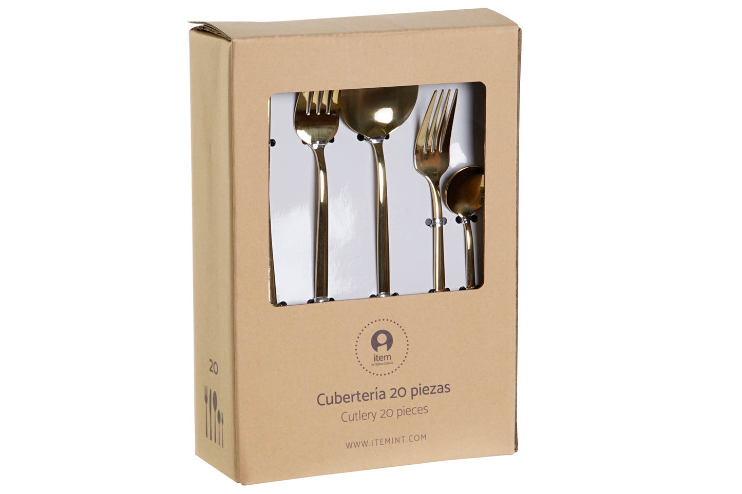 Cuberteria set 20 inox 4.5*2*22cm 3mm dorado