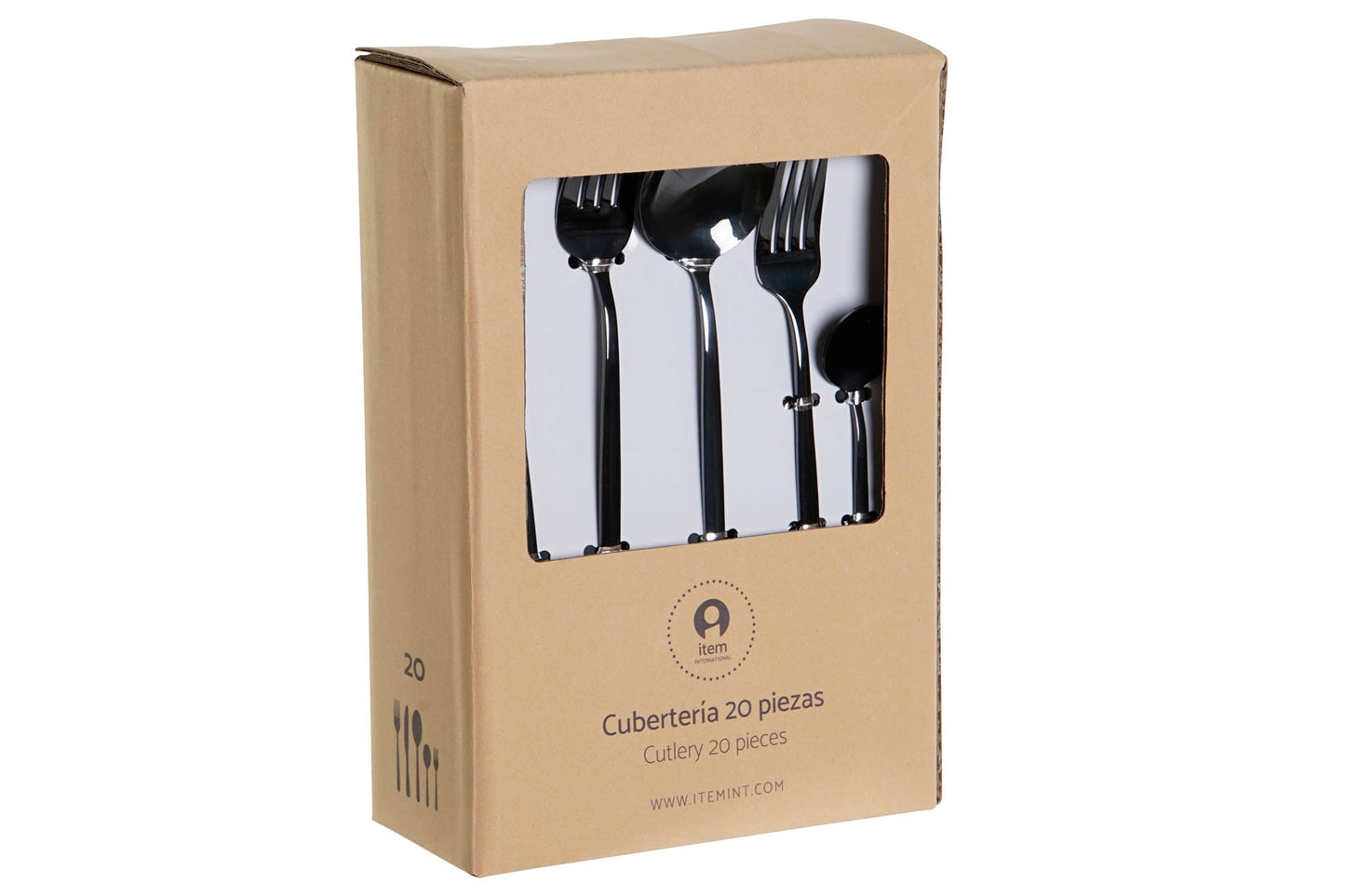 Cuberteria set 20 inox 4.5*2*22cm 3mm negro