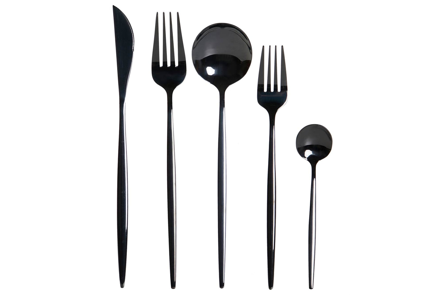 Cuberteria set 20 inox 4.5*2*22cm 3mm negro