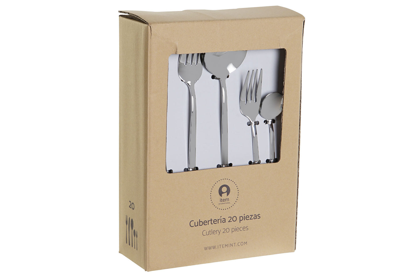 Cuberteria set 20 inox 4.5*2*22cm 3mm plateado