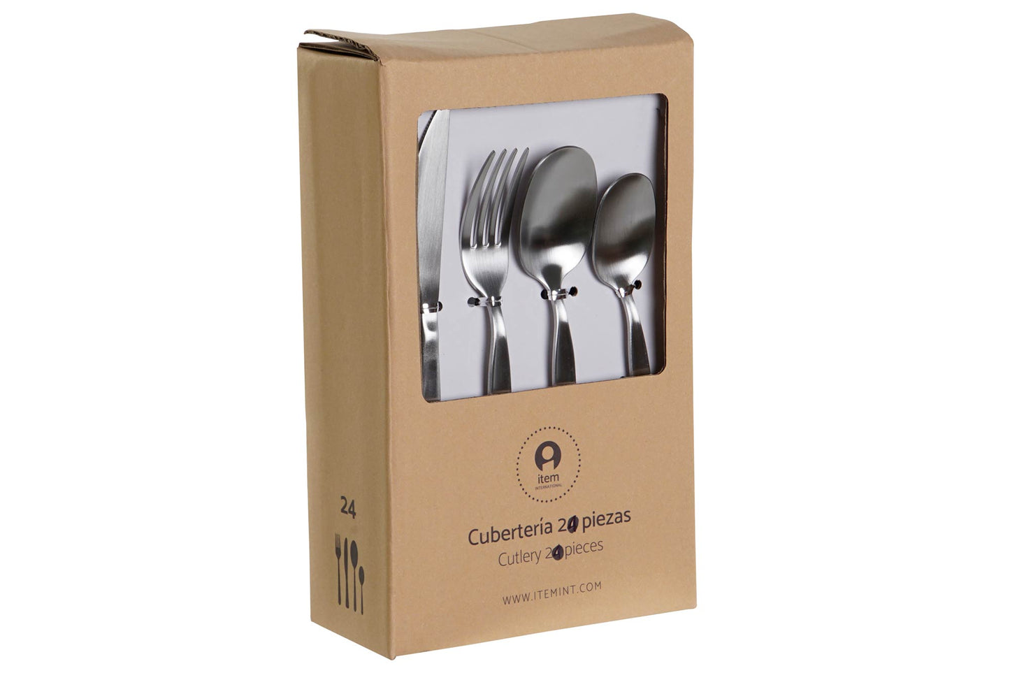 Cuberteria set 24 inox 4.5*2*22cm plateado